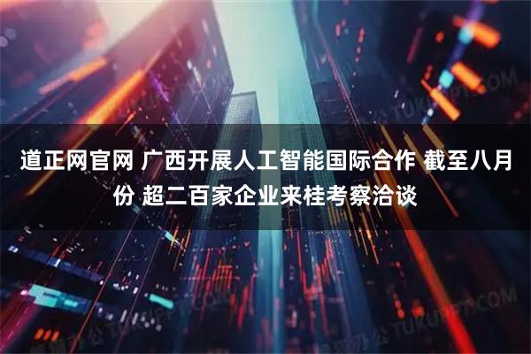道正网官网 广西开展人工智能国际合作 截至八月份 超二百家企业来桂考察洽谈